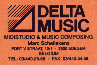 Photo logo Delta Music on ink stamp